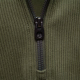 Quarter-Zip Ribbed Knit Sweater
