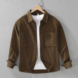 Button-Front Overshirt with Patch Pockets