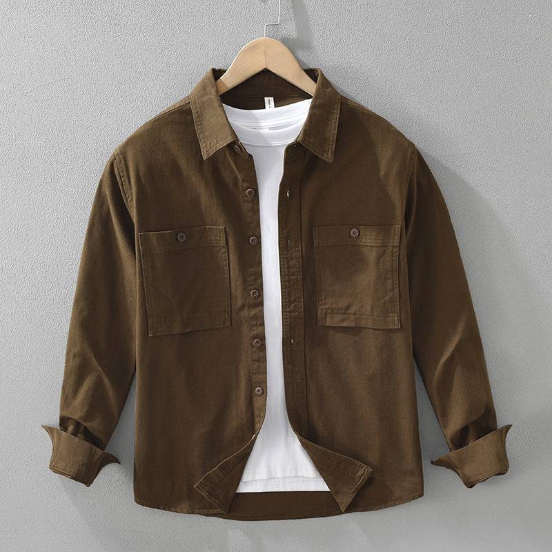 Button-Front Overshirt with Patch Pockets