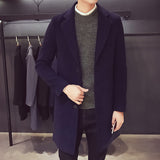Slim Fit Single-Breasted Coat with Button Front and Lapel Collar