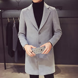 Slim Fit Single-Breasted Coat with Button Front and Lapel Collar