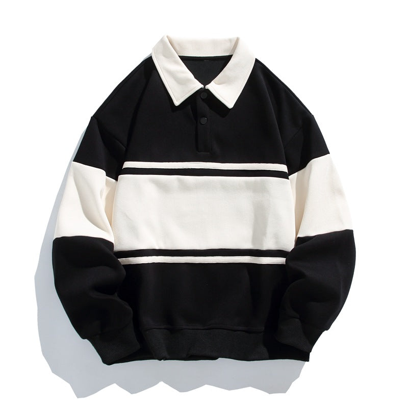 Long Sleeve Polo Sweatshirt Men