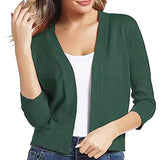 Cropped Open-Front Cardigan with Long Sleeves