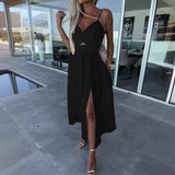 Cutout A-Line Midi Dress with Twist Front and Thigh Slit