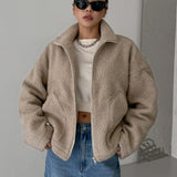 Fleece Jacket with High Neck and Zip Front