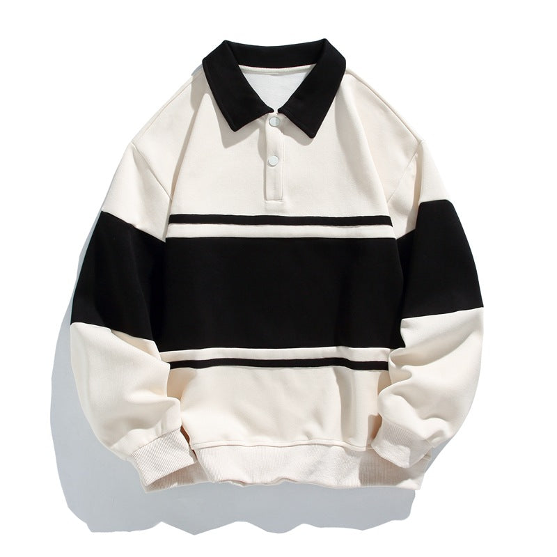Long Sleeve Polo Sweatshirt Men