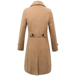 Tailored Double-Breasted Coat with Wide Lapel and Side Pockets