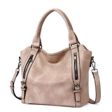Shoulder Tote Bag with Crossbody Strap and Zip Pockets