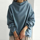 Oversized Mock Neck Sweater with Long Sleeves