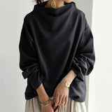 Oversized Mock Neck Sweater with Long Sleeves
