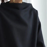 Oversized Mock Neck Sweater with Long Sleeves