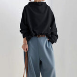 Oversized Mock Neck Sweater with Long Sleeves
