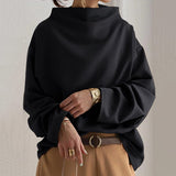 Oversized Mock Neck Sweater with Long Sleeves