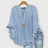 Serena | Elegant Floral Ruffle Sleeve Blouse Women Top