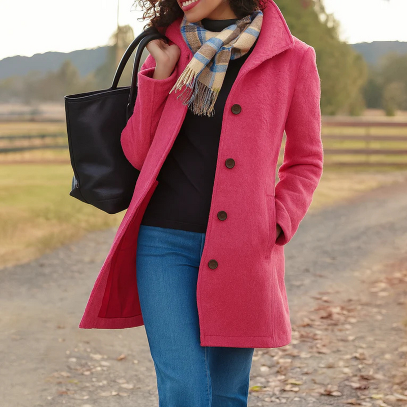 Wool Trench Coat with Button Front