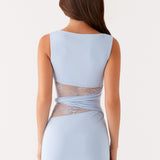 Bodycon Mini Dress with Lace Cut-Out Waist