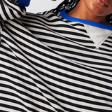 Striped Oversized Sweater with Contrast Trim