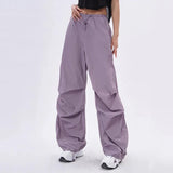Wide-Leg Cargo Pants with Drawstring Waist
