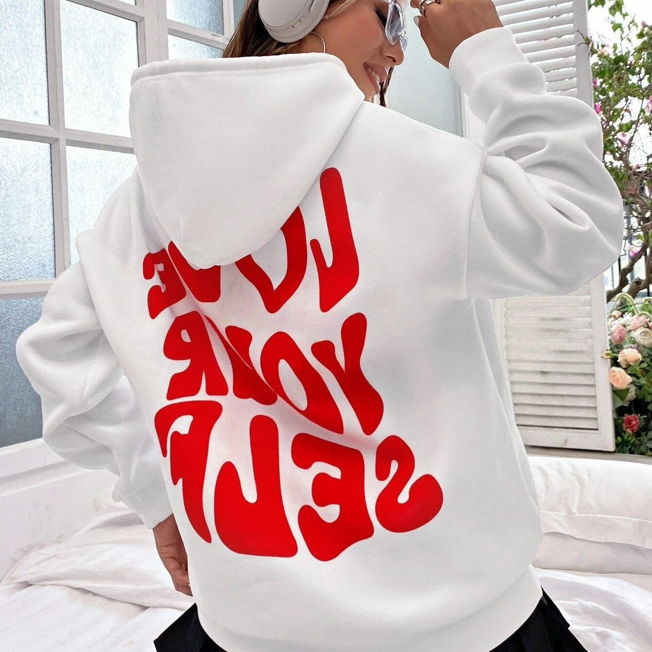 Oversized Pullover Hoodie with Drawstring Hood