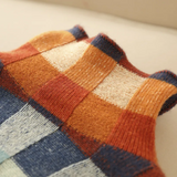Checkered Knit Sweater with Collar