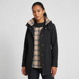 Hooded Windbreaker Jacket with Drawstring and Snap Button