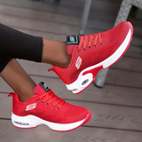 Lace-Up Mesh Knit Sneakers with Chunky Sole