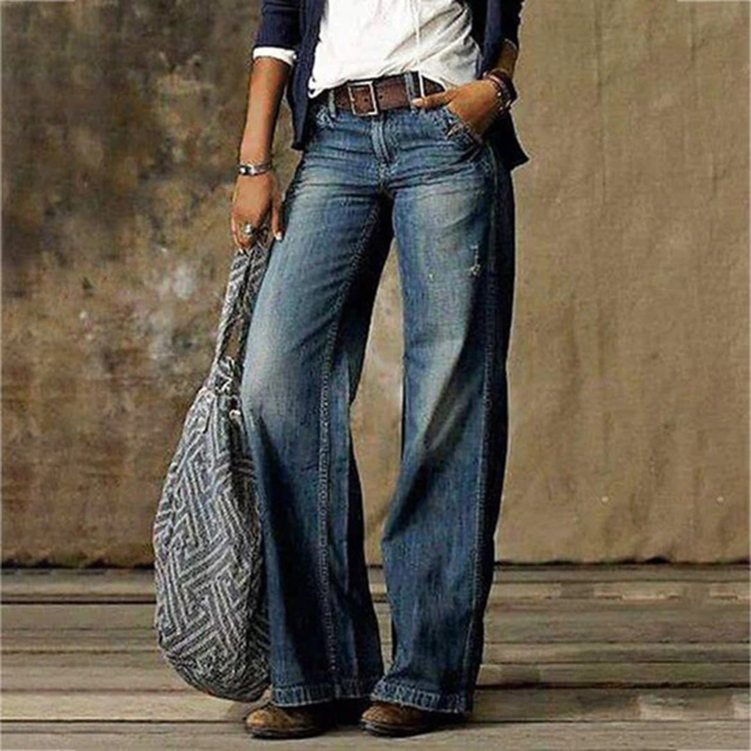 Women's Wide Leg Jeans with High Waist and Relaxed Fit