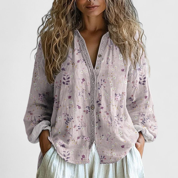Virelle | Casual Boho Floral Blouse Women Summer Relaxed Top