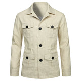 Field Jacket with Flap Pockets and Button Front