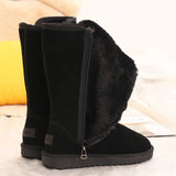 Women's Winter Boots with Faux Fur Lining and Side Zipper