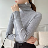 Long Sleeve Ribbed Turtleneck Knit Sweater