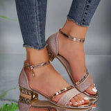 Juliette | Elegant Ankle Strap Sandals Women Summer Low Block Heel