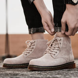 Ankle Boots with Flat Sole and Round Toe