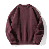 Men's Oversized Crew Neck Ribbed Knit Sweater