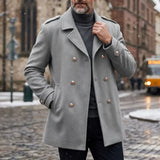 Double-Breasted Peacoat with Side Pockets