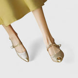 Slingback Heels with Pearl Strap and Pointed Toe