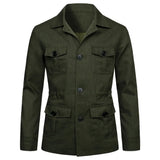 Field Jacket with Flap Pockets and Button Front