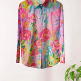 Liora | Casual Colorful Floral Button Blouse Women Shirt