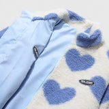 Sherpa-Lined Zip-Front Jacket with Heart Print