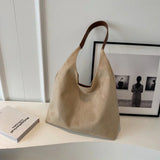 Women's Shoulder Bag with Slouchy Hobo Shape and Suede-Look Finish