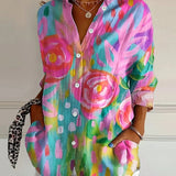 Liora | Casual Colorful Floral Button Blouse Women Shirt