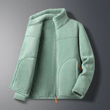 Fleece Zip-Front Jacket with Stand Collar