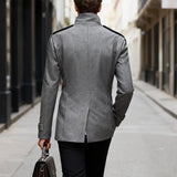 Tailored Double-Breasted Wool Coat with Side Pockets