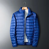 Quilted Puffer Jacket with Stand Collar and Zip Front