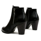 Ankle Boots with Chunky Heel and Side Zip
