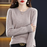 Crew Neck Knit Sweater with Long Sleeves and Ribbed Trim