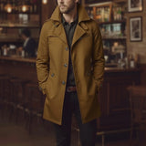 Trench Coat with Button Front and Wide Collar