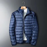 Quilted Puffer Jacket with Stand Collar and Zip Front