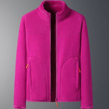 Fleece Zip-Front Jacket with Stand Collar