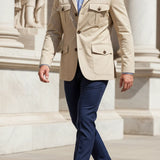 Field Jacket with Flap Pockets and Button Front